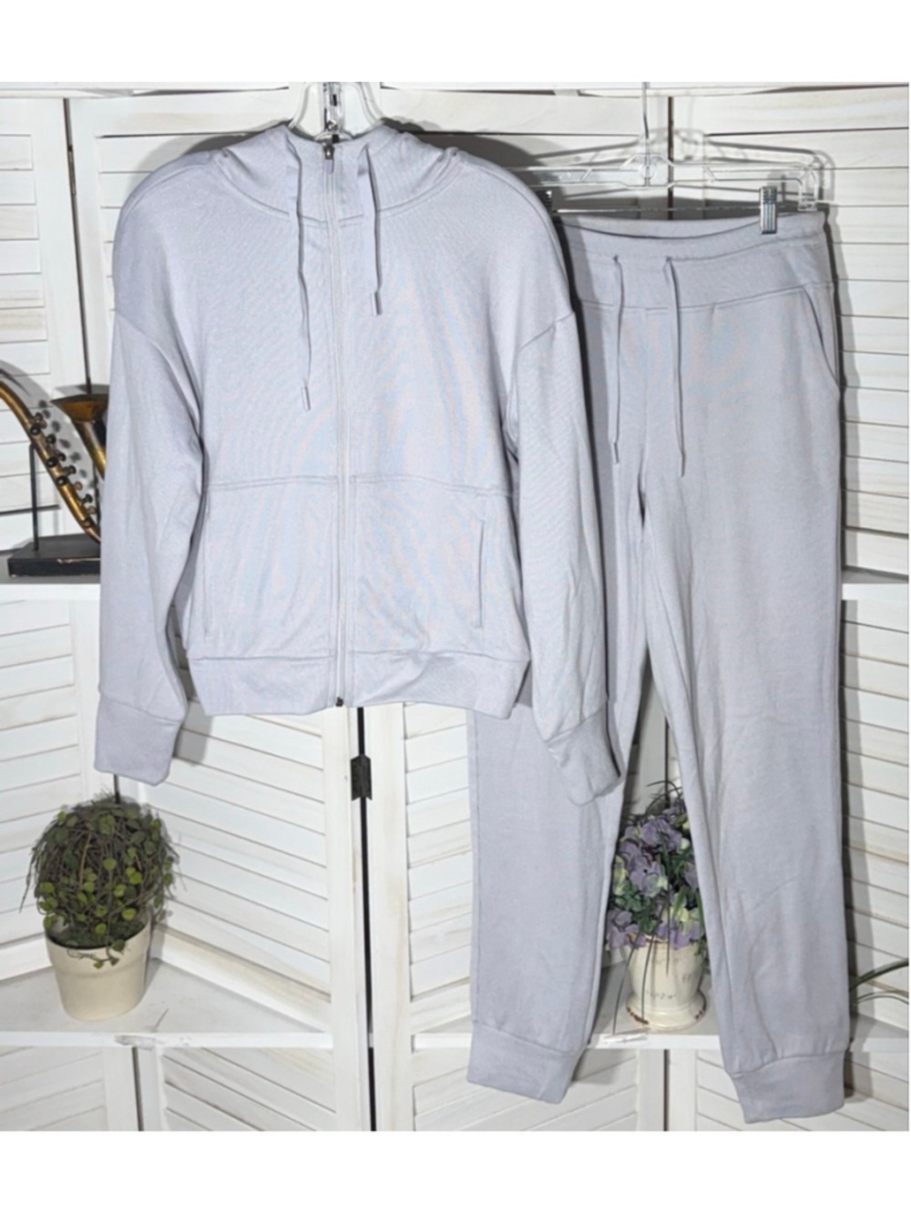 RBX light purple hoodie sweatshirt jogger set super soft athletic activewear S